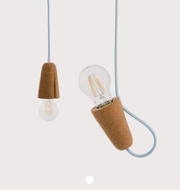 SININHO | pendant lamp - light cork and light blue cable 