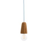 SININHO | pendant lamp - light cork and light blue cable  5