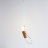 SININHO | pendant lamp - light cork and light blue cable  - Cork - Design : Galula Studio 4