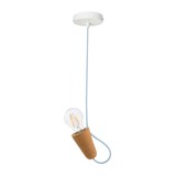 SININHO | pendant lamp - light cork and light blue cable  - Cork - Design : Galula Studio 2