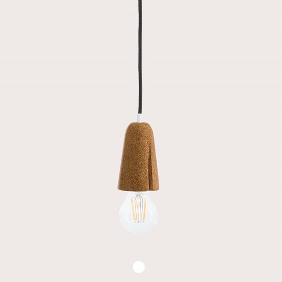 SININHO | pendant lamp - light cork and black cable - Design : Galula Studio