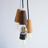 SININHO | pendant lamp - light cork and black cable - Cork - Design : Galula Studio 6