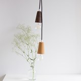 SININHO | pendant lamp - light cork and black cable - Cork - Design : Galula Studio 5
