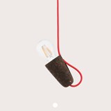SININHO | pendant lamp - dark cork and red cable  7