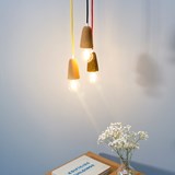 SININHO | pendant lamp - dark cork and red cable  - Cork - Design : Galula Studio 5