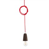 SININHO | pendant lamp - dark cork and red cable  - Cork - Design : Galula Studio 3