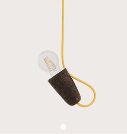 SININHO | pendant lamp - dark cork and yellow cable 