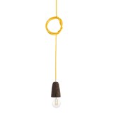 SININHO | pendant lamp - dark cork and yellow cable  - Cork - Design : Galula Studio 3