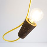 SININHO | pendant lamp - dark cork and yellow cable  4