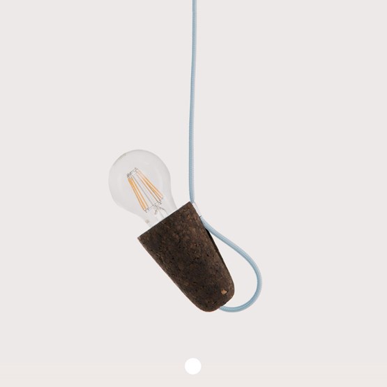 SININHO | pendant lamp - dark cork and blue cable  - Cork - Design : Galula Studio