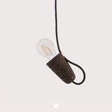 SININHO | pendant lamp - dark cork and black cable  - Cork - Design : Galula Studio 7