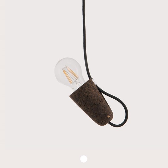 SININHO | pendant lamp - dark cork and black cable  - Cork - Design : Galula Studio