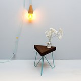 Lampe baladeuse SINO POSE -  liège clair et câble vert menthe - Liège - Design : Galula Studio 6