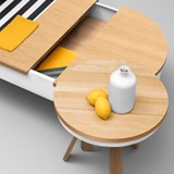 Table basse à plateau BATEA S - chêne/blanc - Bois clair - Design : WOODENDOT 3