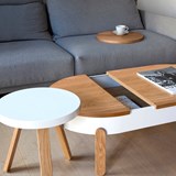 Small BATEA Tray table - oak/white - Light Wood - Design : WOODENDOT 5