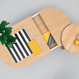 Small BATEA Tray table - oak/white - Light Wood - Design : WOODENDOT 7