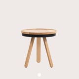 Small BATEA Tray table - Oak and black - Light Wood - Design : WOODENDOT 6