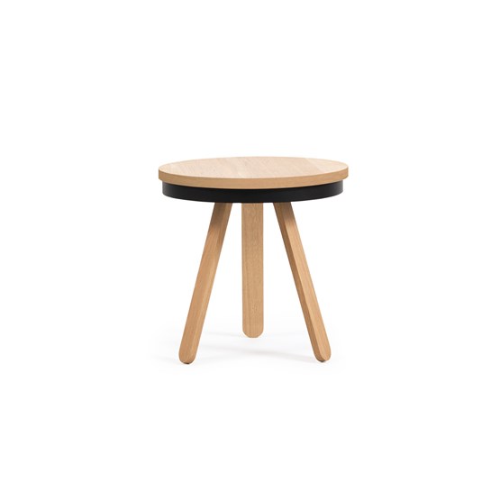 Small BATEA Tray table - Oak and black - Light Wood - Design : WOODENDOT