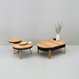 Small BATEA Tray table - Oak and black - Light Wood - Design : WOODENDOT 5