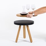 Small BATEA Tray table - Oak and black - Light Wood - Design : WOODENDOT 3