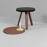 Small BATEA Tray table - Walnut/black  - Dark Wood - Design : WOODENDOT 3