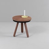 Small BATEA Tray table - Walnut/black  - Dark Wood - Design : WOODENDOT 4