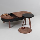 Table basse à plateau BATEA S - chêne/noir  - Bois foncé - Design : WOODENDOT 5