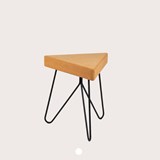 Tabouret/Table TRÊS -  liège clair et piètement noir - Liège - Design : Galula Studio 9