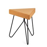 Tabouret/Table TRÊS -  liège clair et piètement noir - Liège - Design : Galula Studio 5