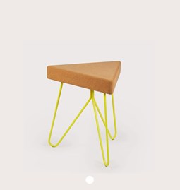 TRES | stool or table -  light cork and yellow legs