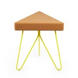 Tabouret/Table TRÊS-  liège clair et piètement jaune - Liège - Design : Galula Studio 7