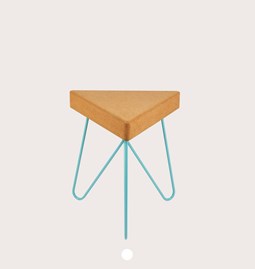 TRES | stool or table -  light cork and blue legs
