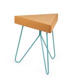 Tabouret/Table TRÊS -  liège clair et piètement bleu - Liège - Design : Galula Studio 5