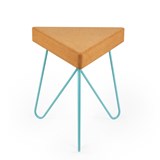 Tabouret/Table TRÊS -  liège clair et piètement bleu - Liège - Design : Galula Studio 6