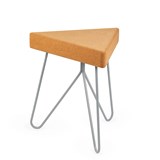 Tabouret/Table TRÊS -  liège clair et piètement gris - Liège - Design : Galula Studio 3