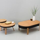 BATEA M coffee table - oak/black - Light Wood - Design : WOODENDOT 3