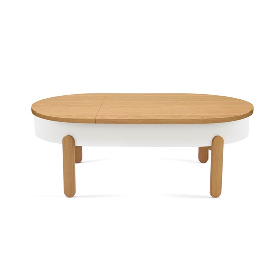BATEA L coffee table - oak/white - Light Wood - Design : WOODENDOT