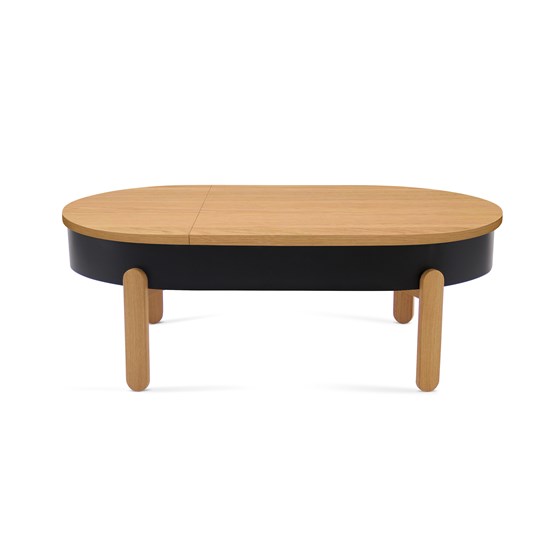 BATEA L coffee table - oak/black - Design : WOODENDOT