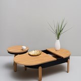 BATEA L coffee table - oak/black 3