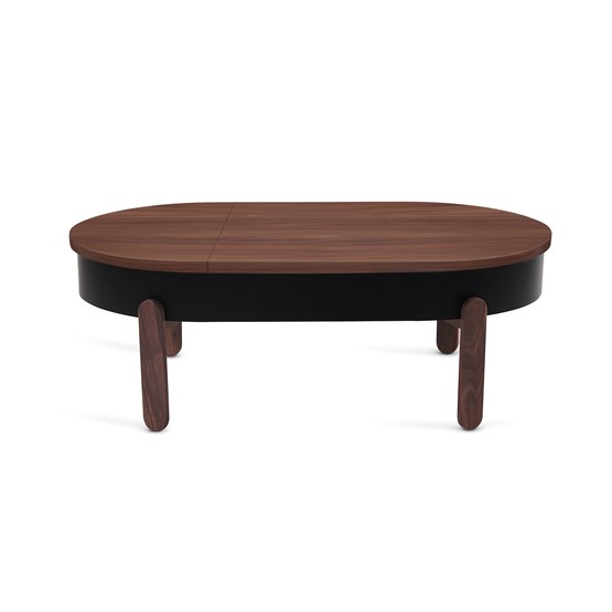 BATEA L coffee table - walnut/black - Design : WOODENDOT