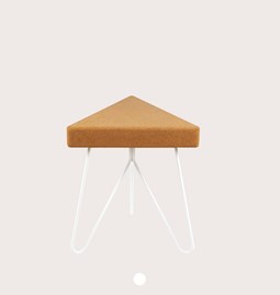 TRES | stool or table -  light cork and white legs 