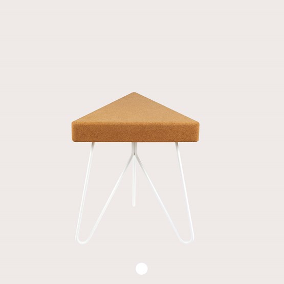 TRES | stool or table -  light cork and white legs  - Design : Galula Studio