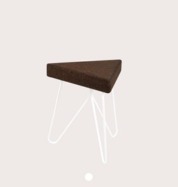 TRES | stool or table -  dark cork and white legs 