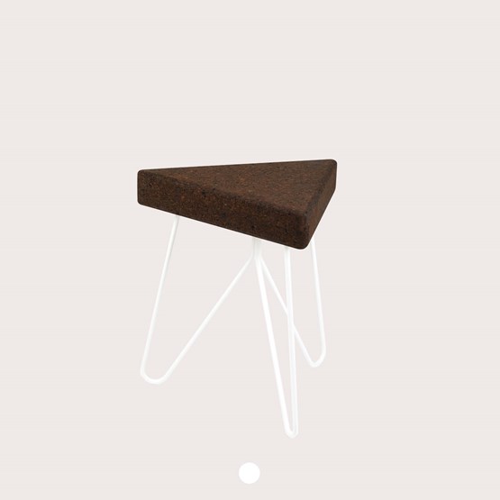 TRES | stool or table -  dark cork and white legs  - Design : Galula Studio