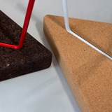 TRES | stool or table -  dark cork and red legs  - Cork - Design : Galula Studio 4