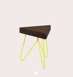 TRES | stool or table -  dark cork and yellow legs