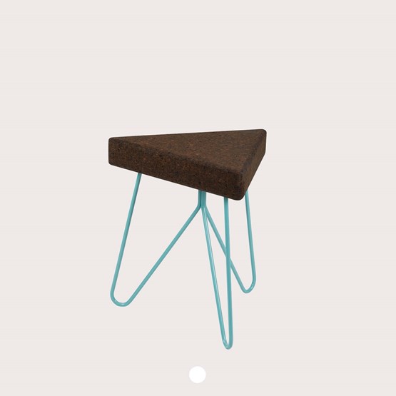 TRES | stool or table -  dark cork and blue legs - Design : Galula Studio