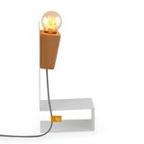 GLINT | magnetic desk lamp - #1 white base and grey wire - Cork - Design : Galula Studio 3
