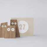 Trio d'animaux en bois CHOUETTES - Designerbox - Bois clair - Design : Big-Game 4